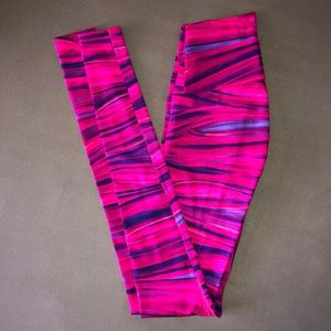 NWOT K-Deer leggings size small. Bright pink and purple. High wasted
